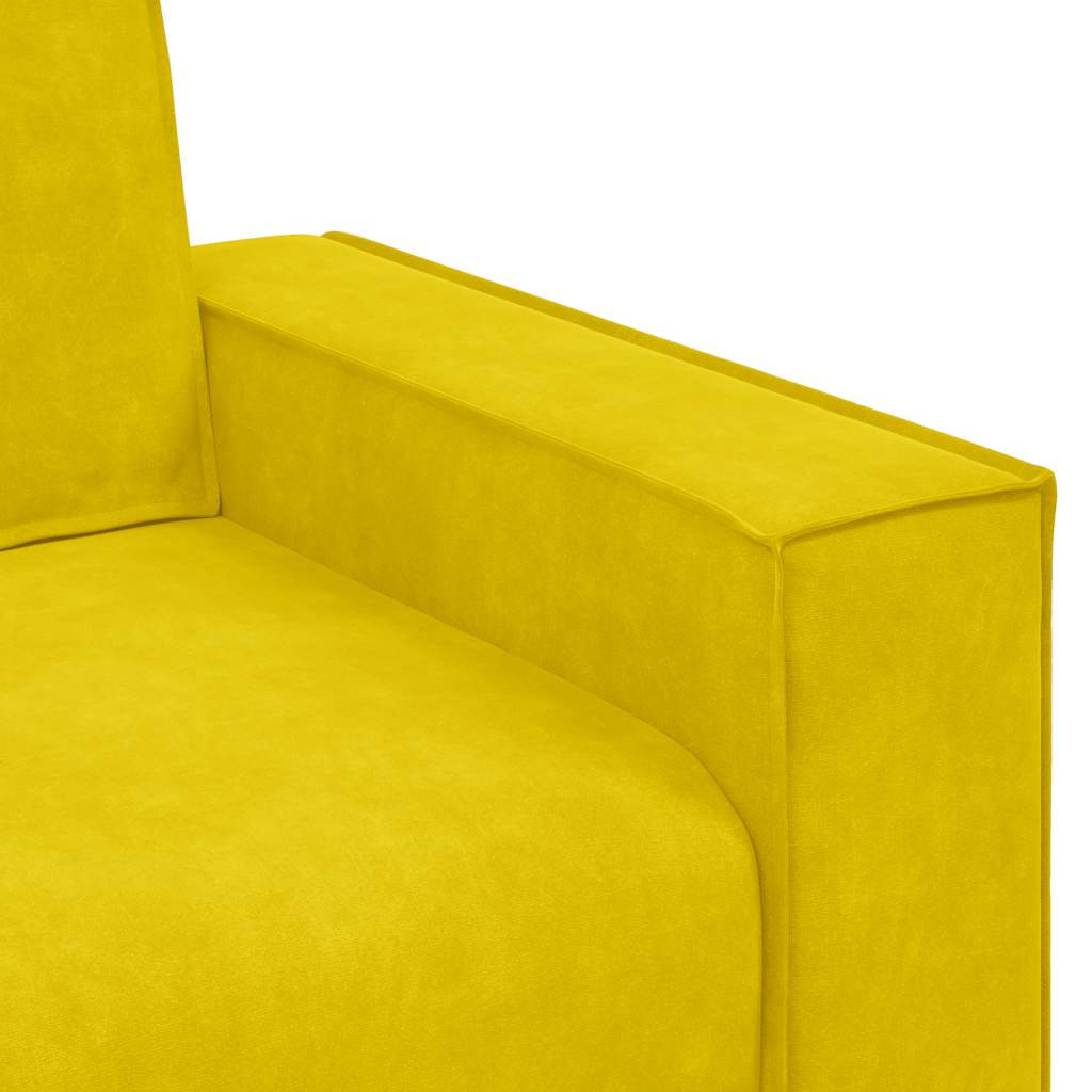 Canapé à 2 places Jaune 120 cm Velours - XIOS