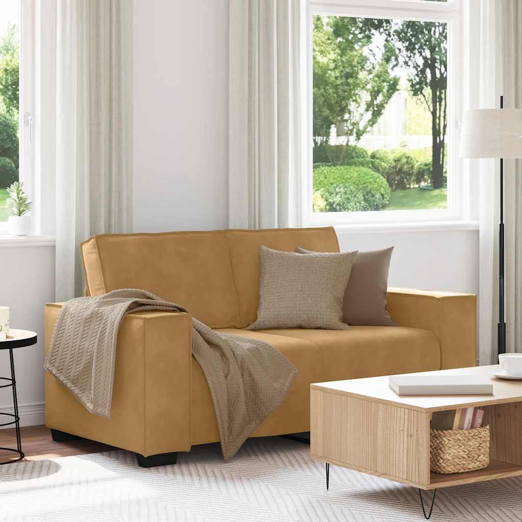 Canapé à 2 places Marron 120 cm Velours - XIOS
