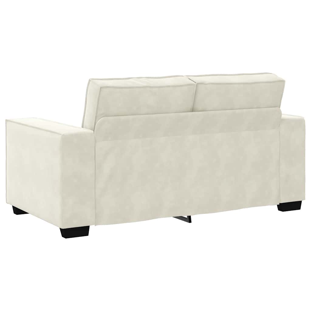 Canapé à 2 places Crème 120 cm Velours - XIOS