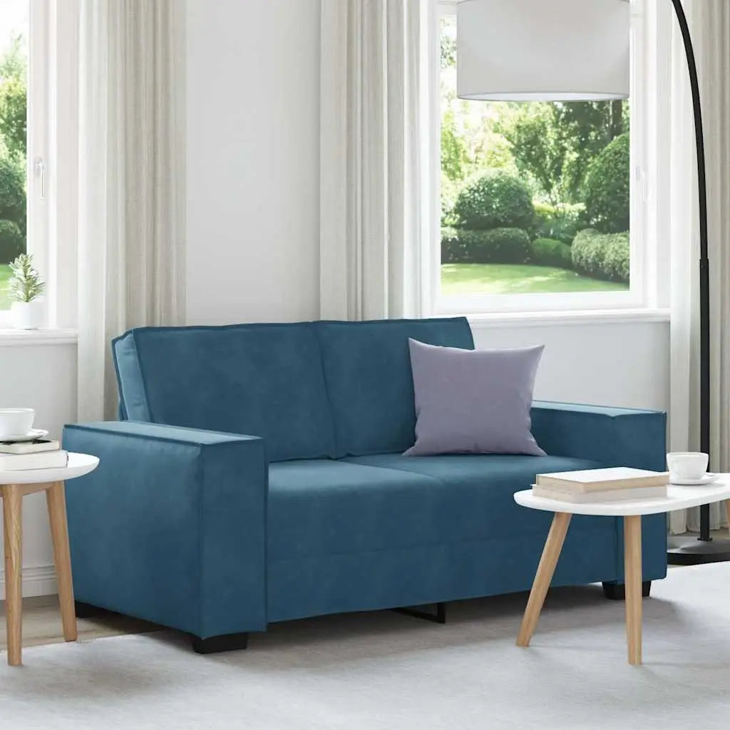 Canapé à 2 places Bleu 160x78x84 cm Velours - XIOS