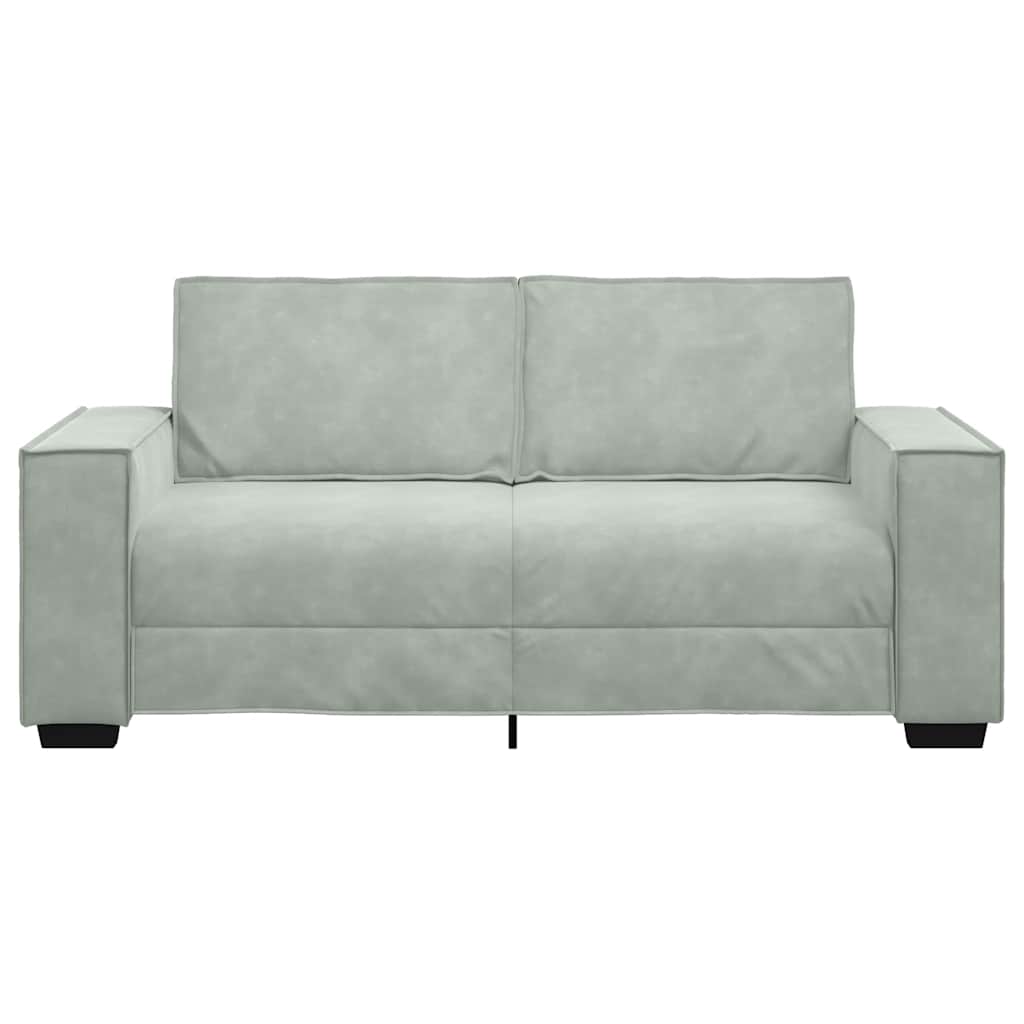 Canapé 2 places gris clair 180 x 78 x 84 cm velours