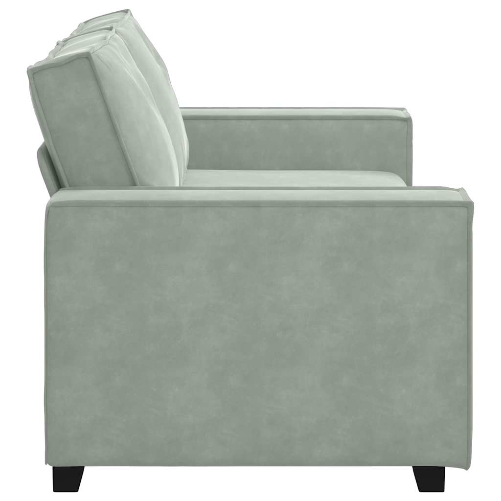 Canapé 2 places gris clair 180 x 78 x 84 cm velours