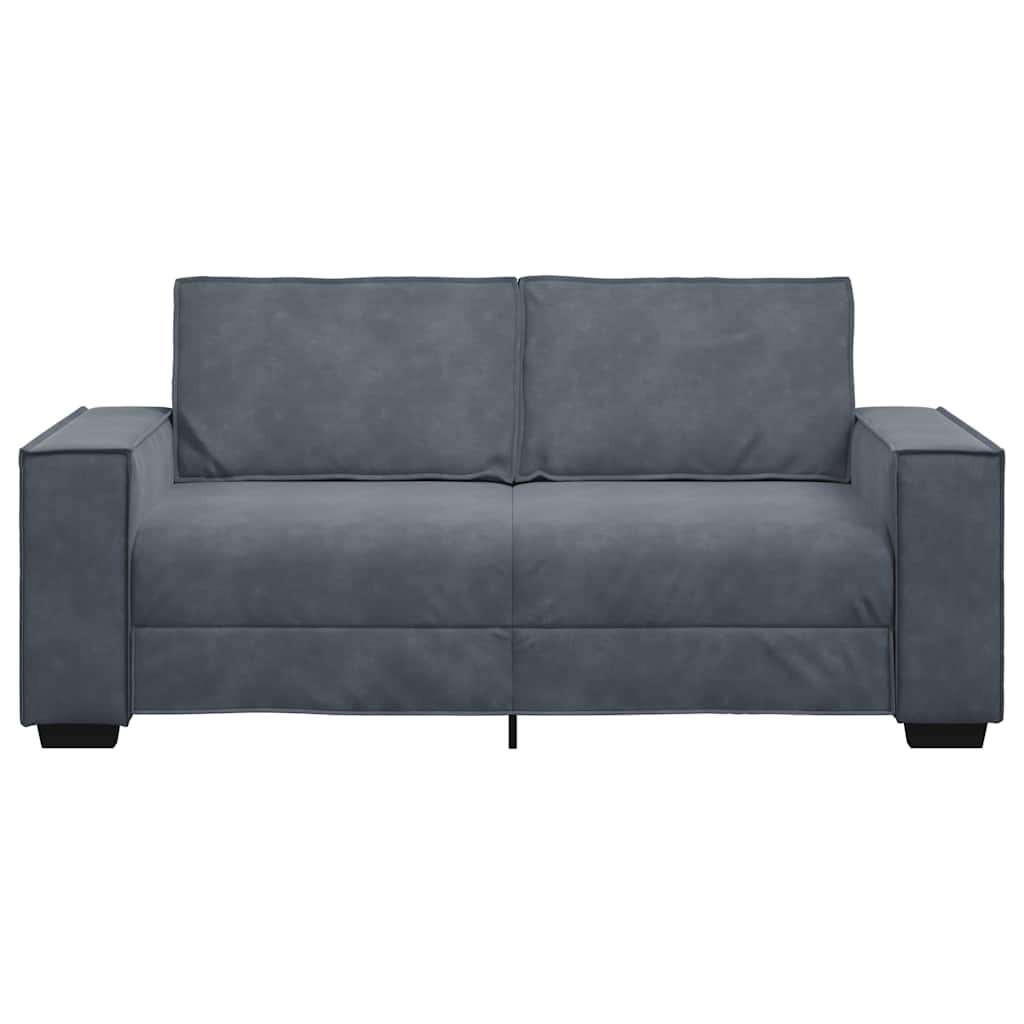 Canapé 2 places gris foncé 180 x 78 x 84 cm velours - XIOS