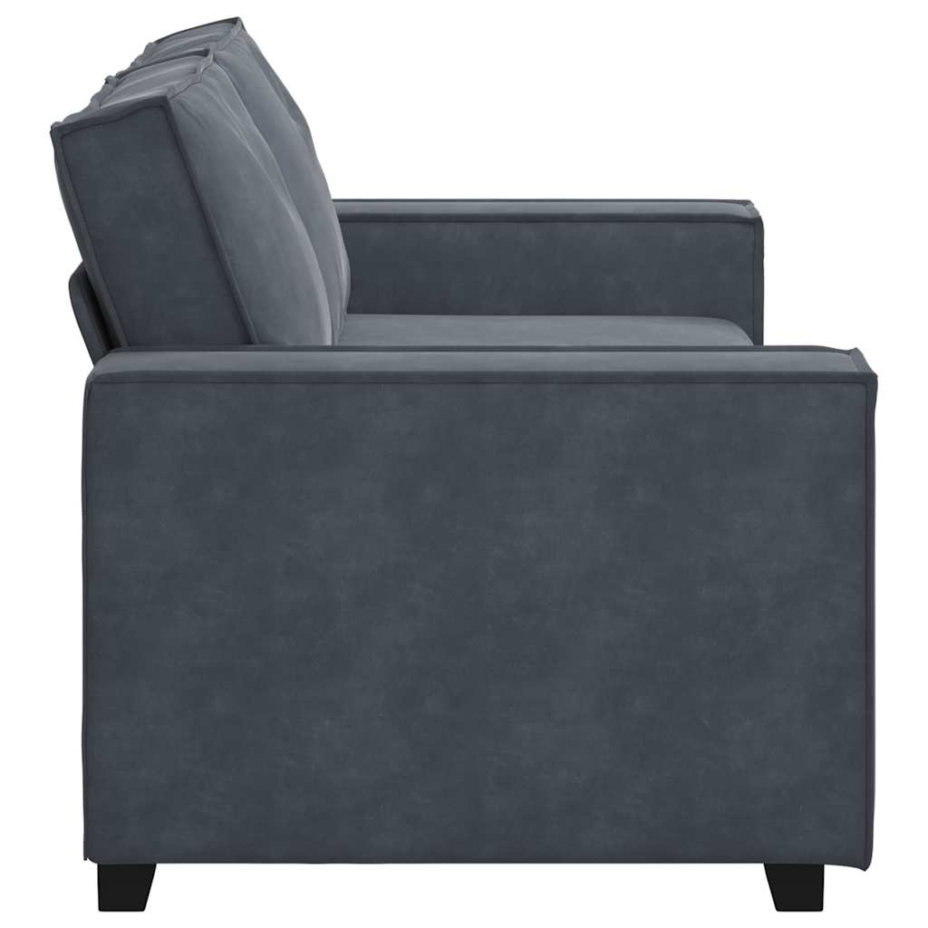 Canapé 2 places gris foncé 180 x 78 x 84 cm velours - XIOS