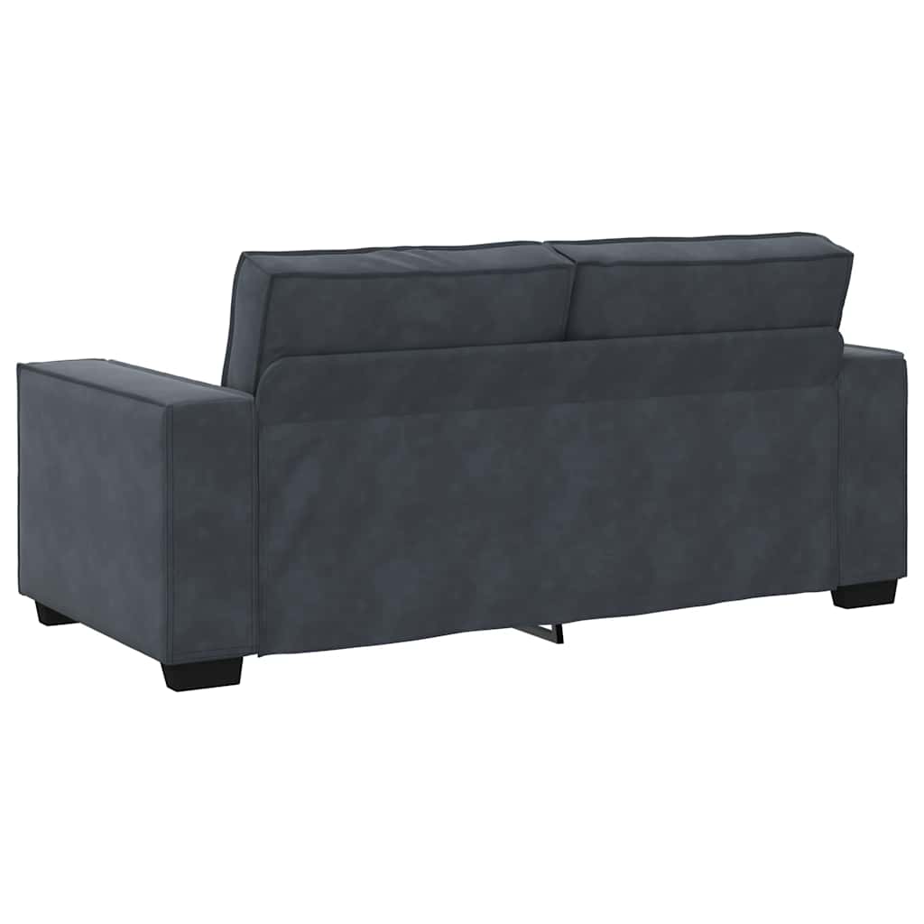 Canapé 2 places gris foncé 180 x 78 x 84 cm velours - XIOS