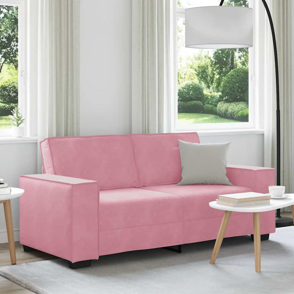 Canapé 2 places rose 180x78x84 cm velours - XIOS