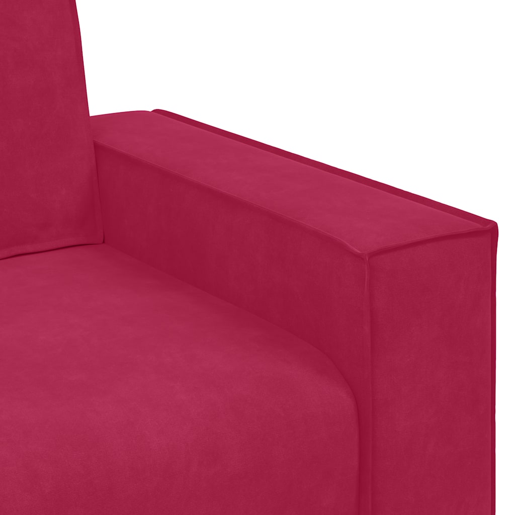 Canapé 2 places rouge bordeaux 180 x 78 x 84 cm velours - XIOS