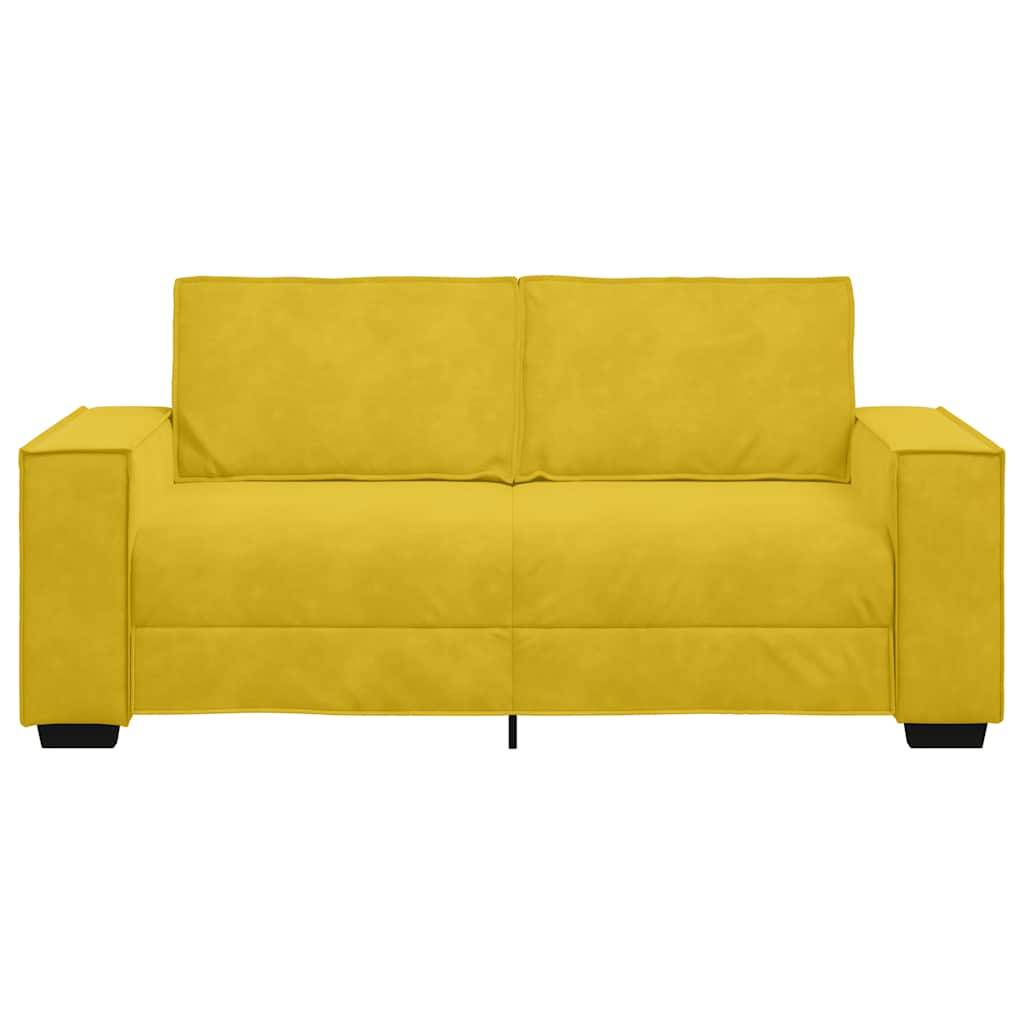 Canapé 2 places jaune velours 180 x 78 x 84 cm - XIOS