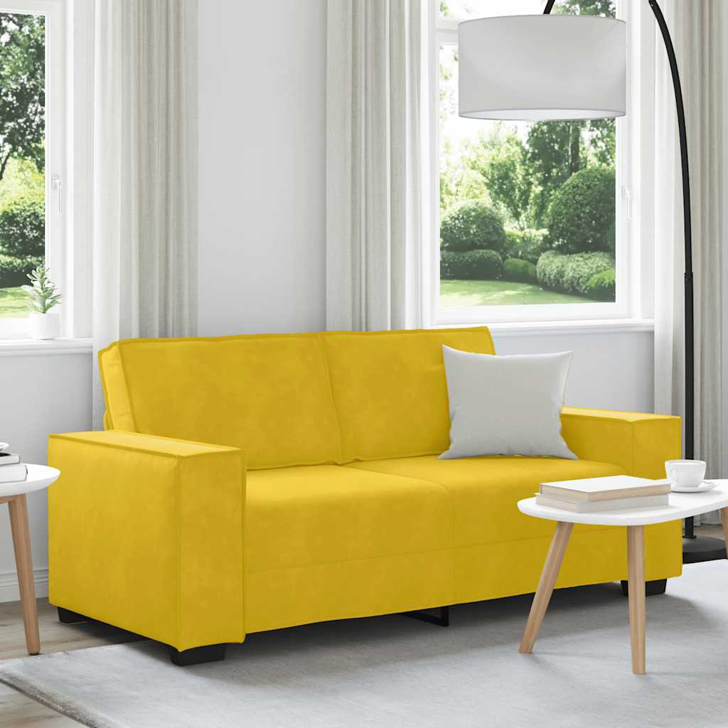 Canapé 2 places jaune velours 180 x 78 x 84 cm - XIOS