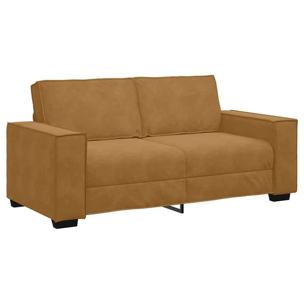 Canapé 2 places marron 180x78x84 cm velours - XIOS