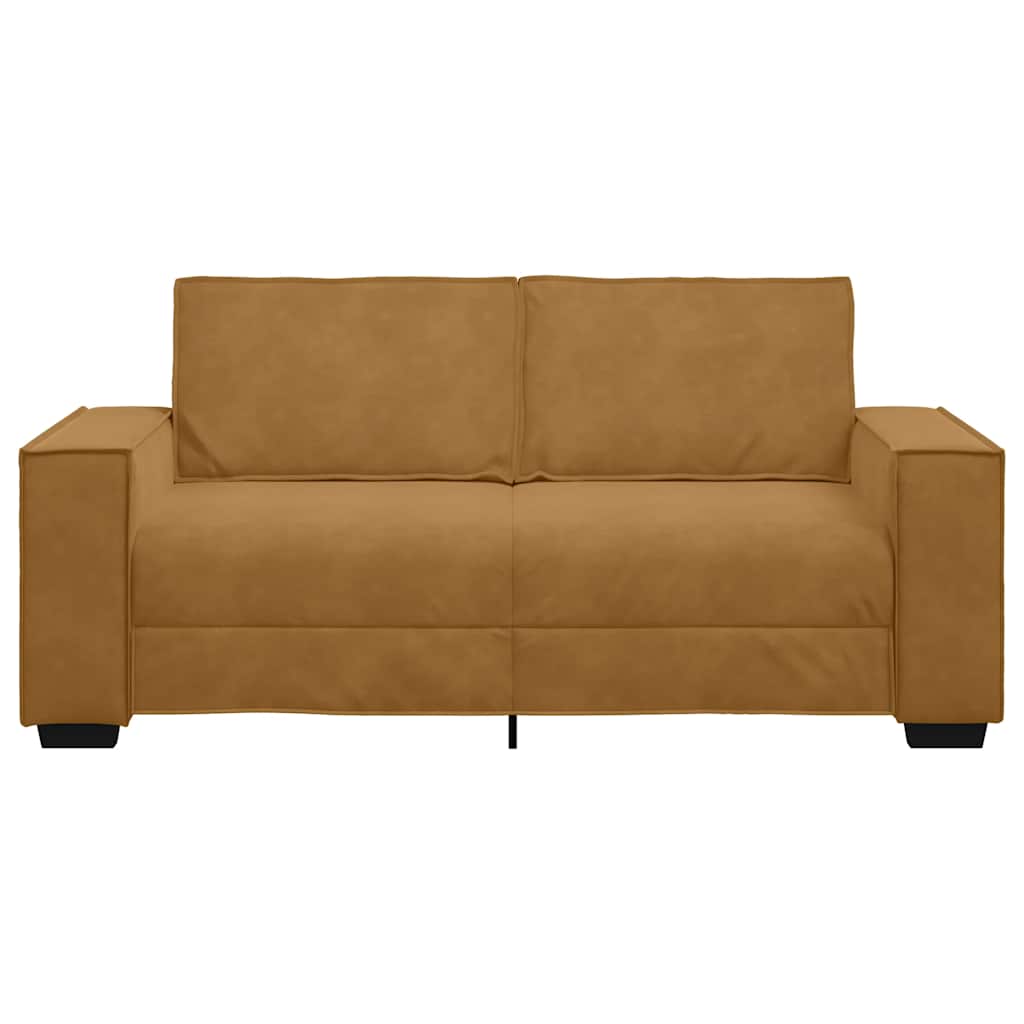 Canapé 2 places marron 180x78x84 cm velours - XIOS