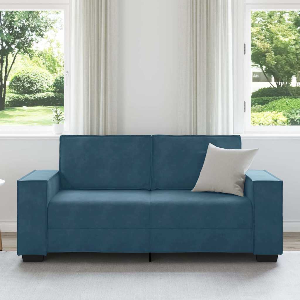 Canapé 2 places bleu velours 180x78x84 cm - XIOS
