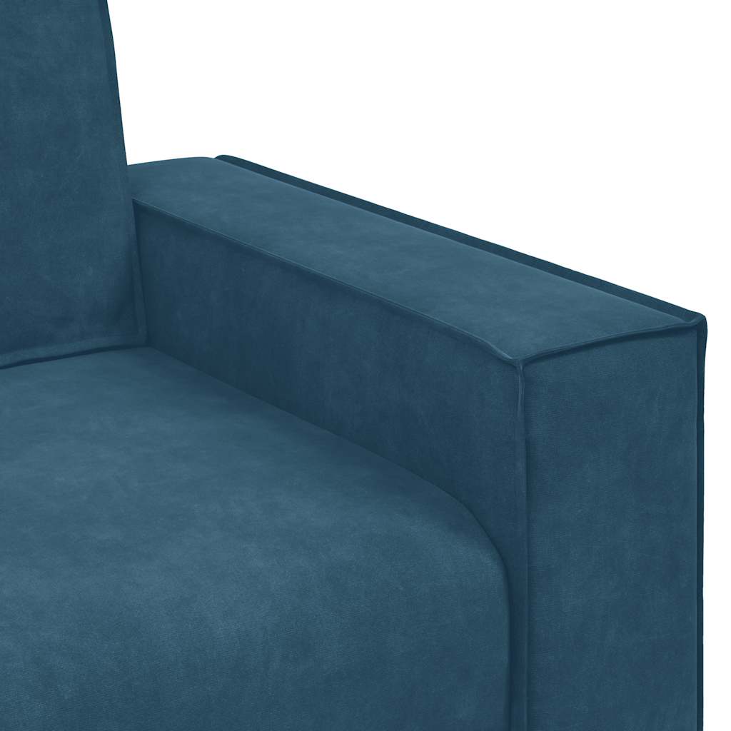 Canapé 2 places bleu velours 180x78x84 cm - XIOS