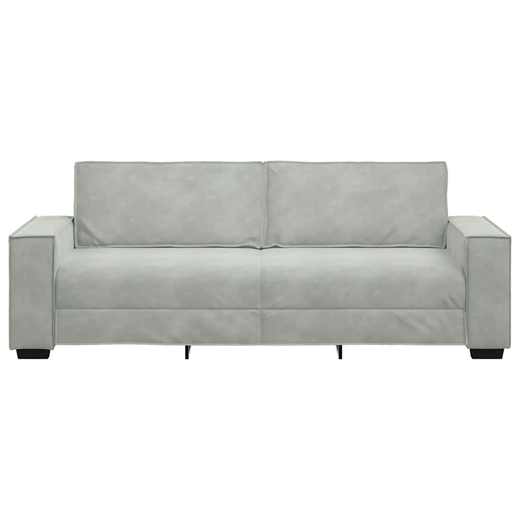Canapé à 3 places Gris clair 180 cm Velours - XIOS