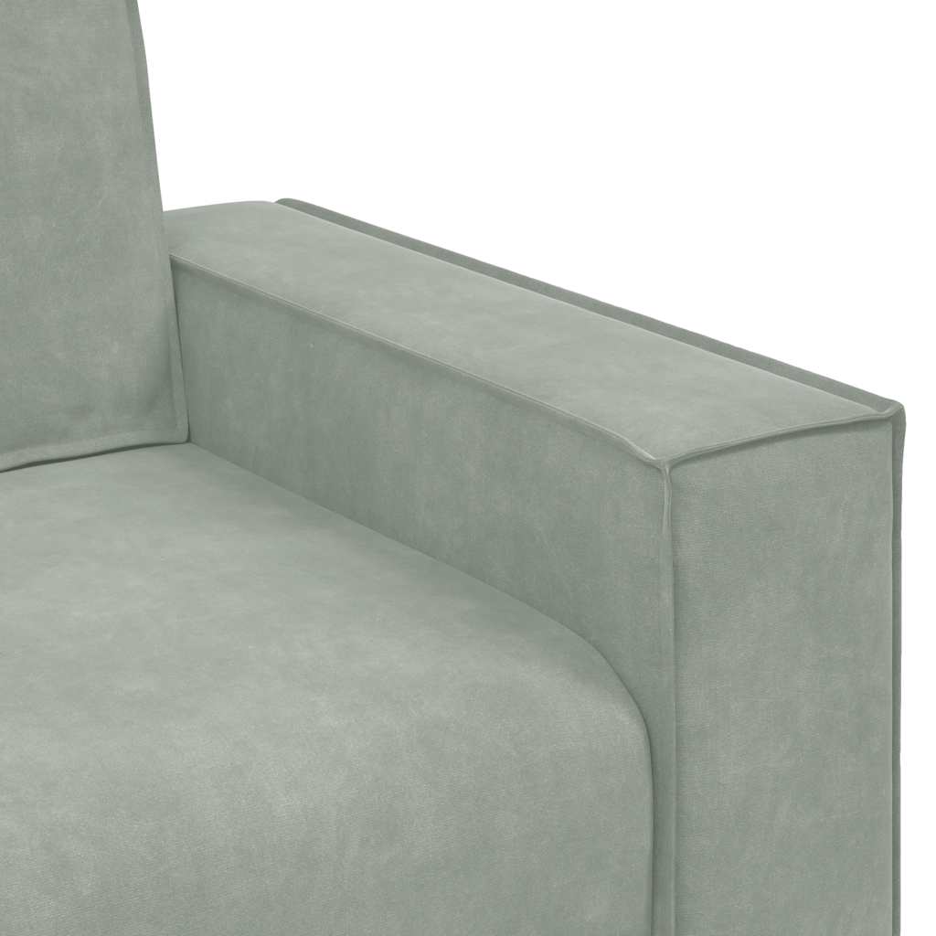 Canapé à 3 places Gris clair 180 cm Velours - XIOS