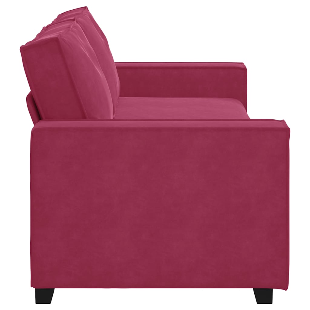 Canapé à 3 places Rouge bordeaux 180 cm Velours - XIOS