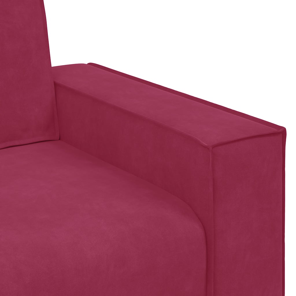 Canapé à 3 places Rouge bordeaux 180 cm Velours - XIOS
