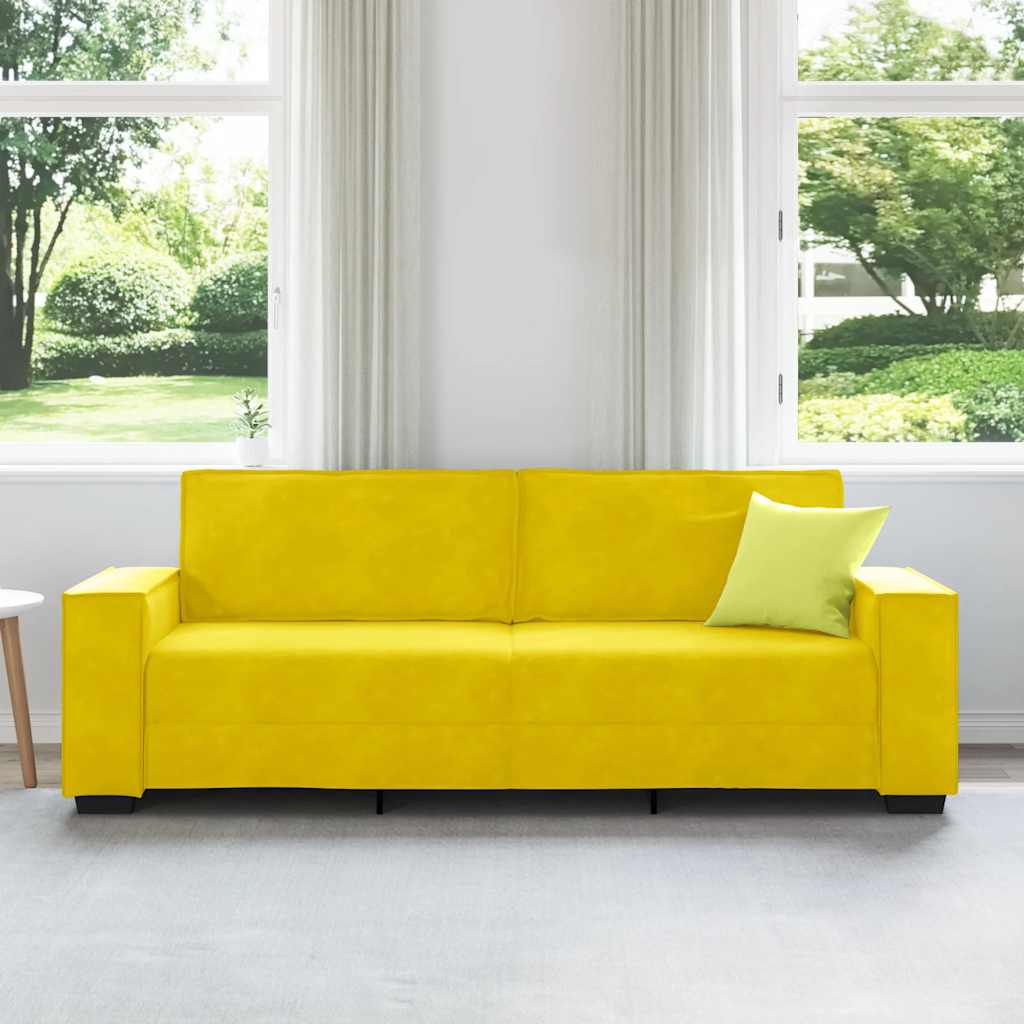 Canapé à 3 places Jaune 180 cm Velours - XIOS