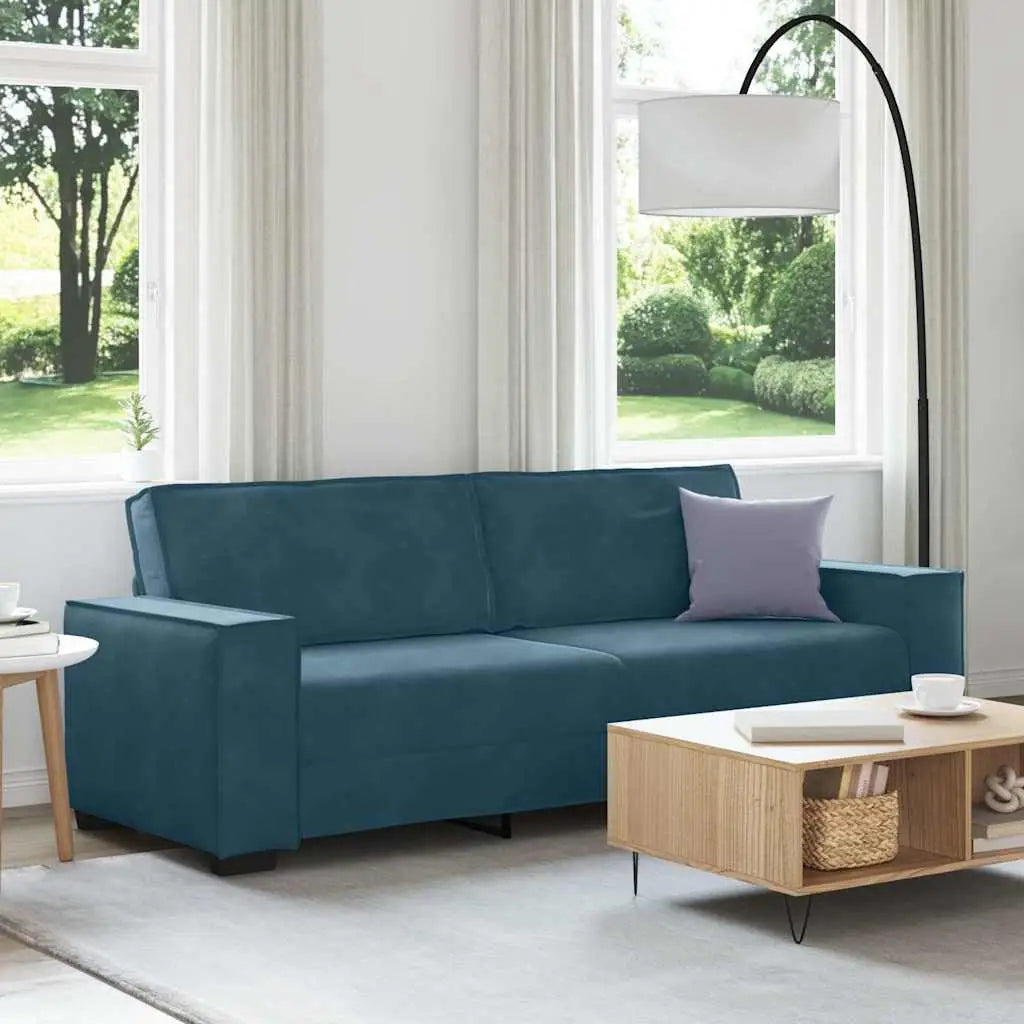 Canapé à 3 places Bleu 220x78x84 cm Velours - XIOS