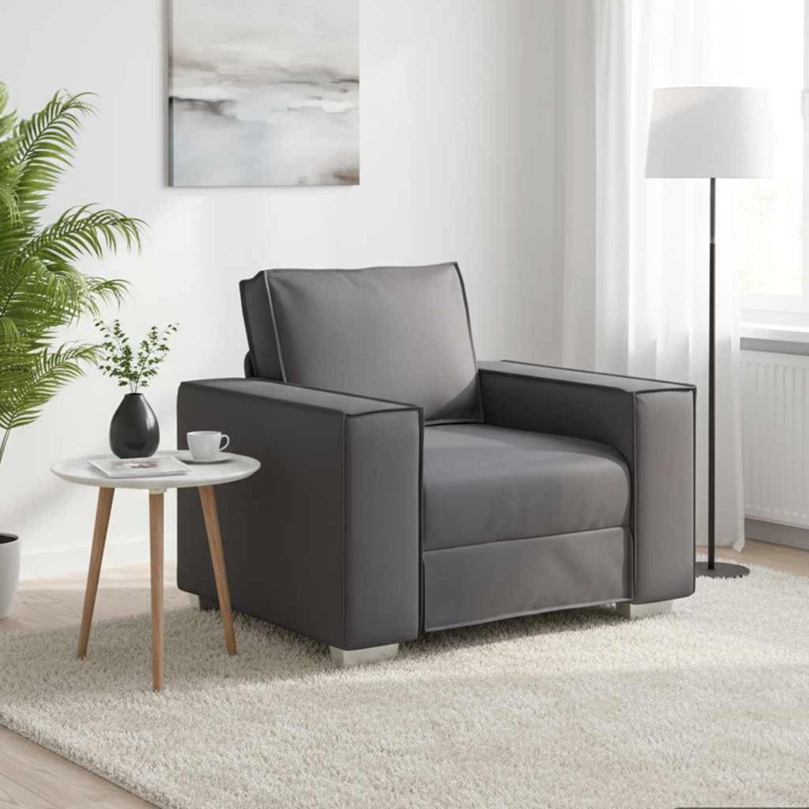 Canapé Gris 100 x 80 x 84 cm tissu - XIOS