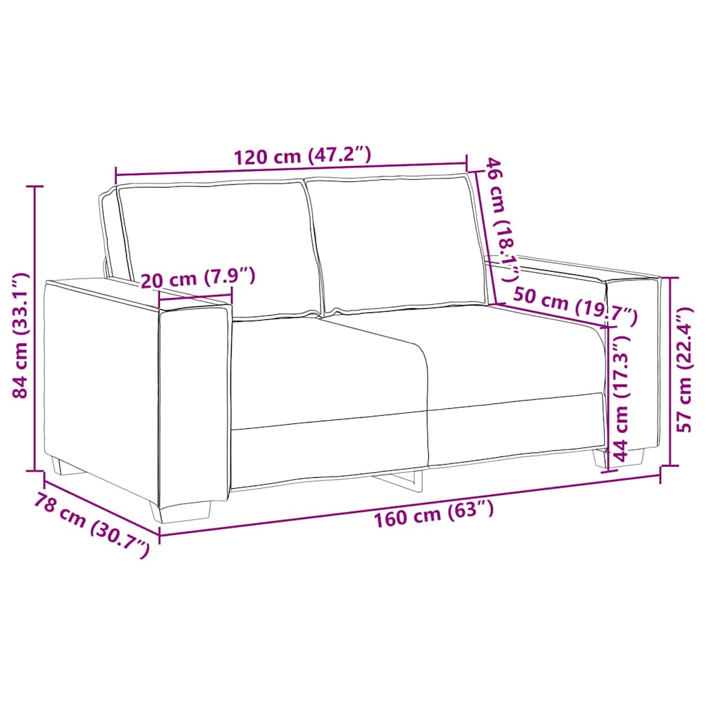Fauteuil canapé Crème 160 x 78 x 84 cm Cuir artificiel - XIOS
