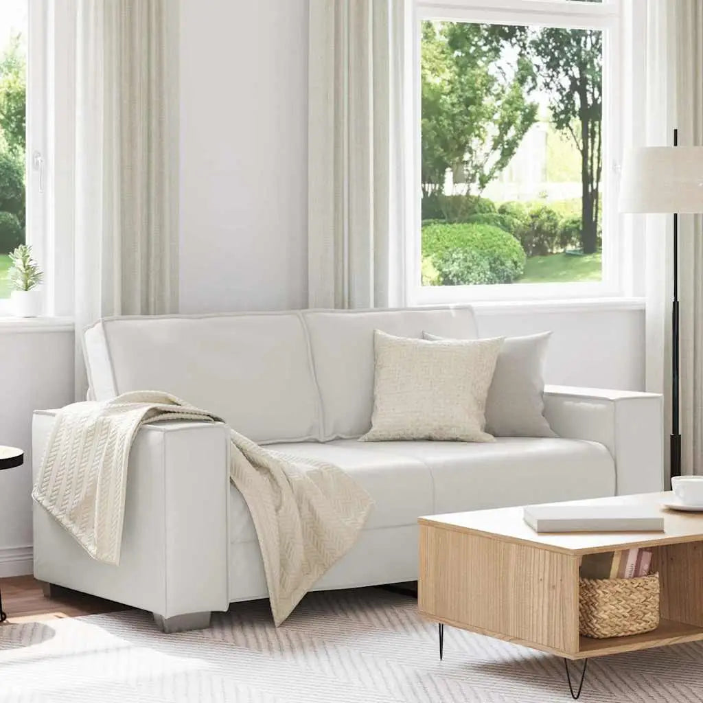 Canapé deux places Blanc 180 cm Simili cuir - XIOS