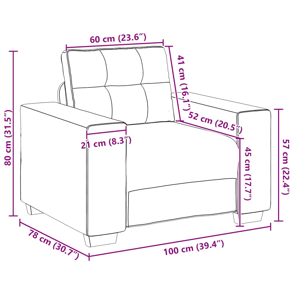 Fauteuil Noir 60 cm Tissu - XIOS