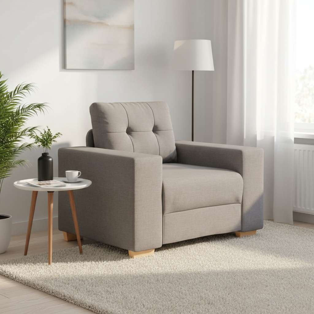 Canapé-fauteuil taupe 100x78x80 cm en tissu - XIOS