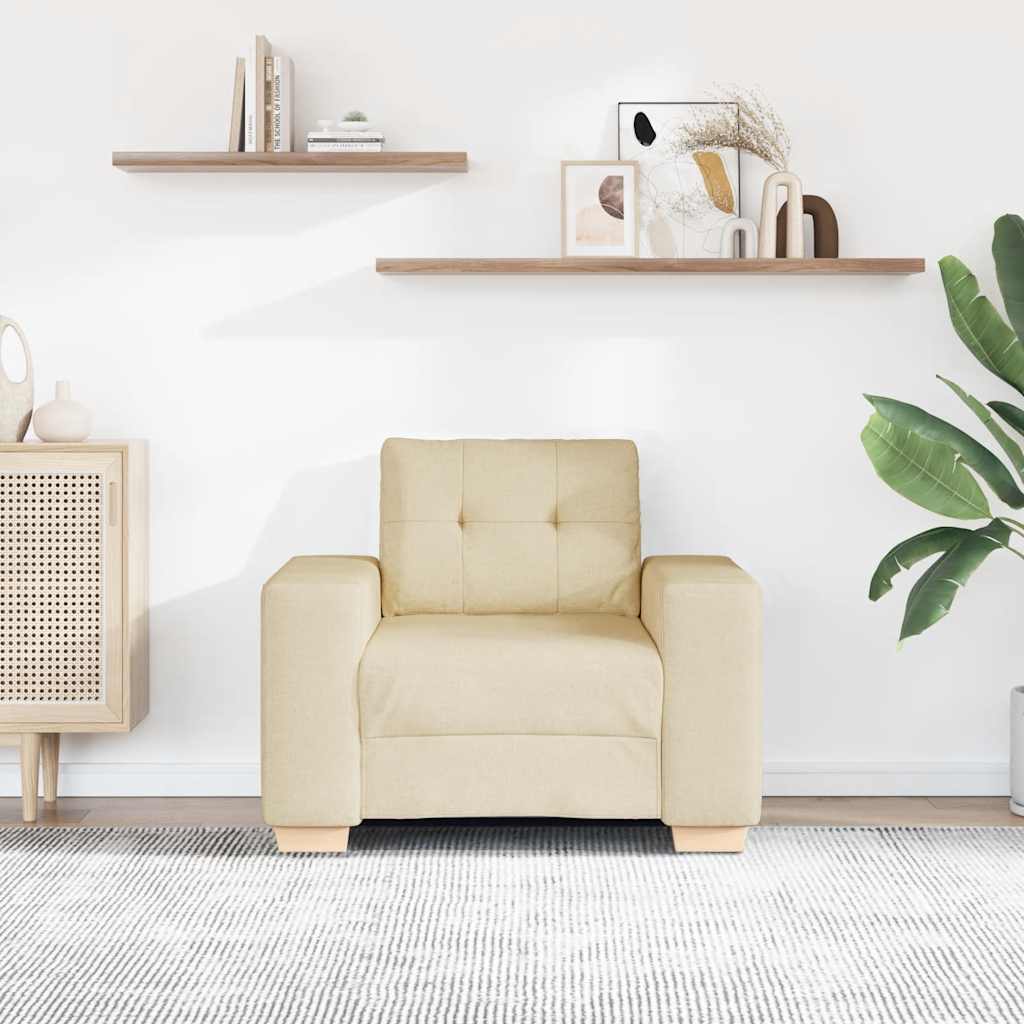 Canapé-fauteuil crème 100x78x80 cm tissu - XIOS