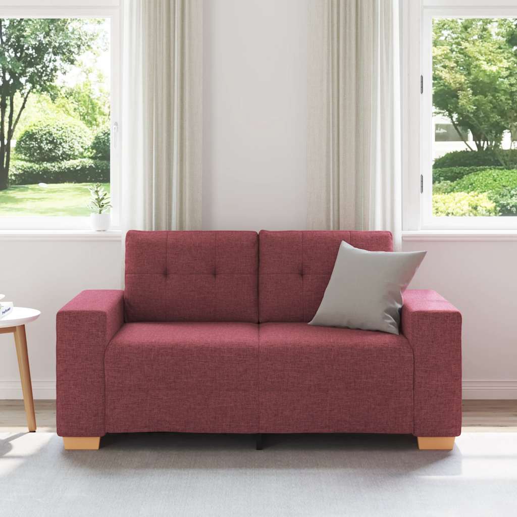 Canapé deux places rouge vin 160x77x82 cm en tissu - XIOS