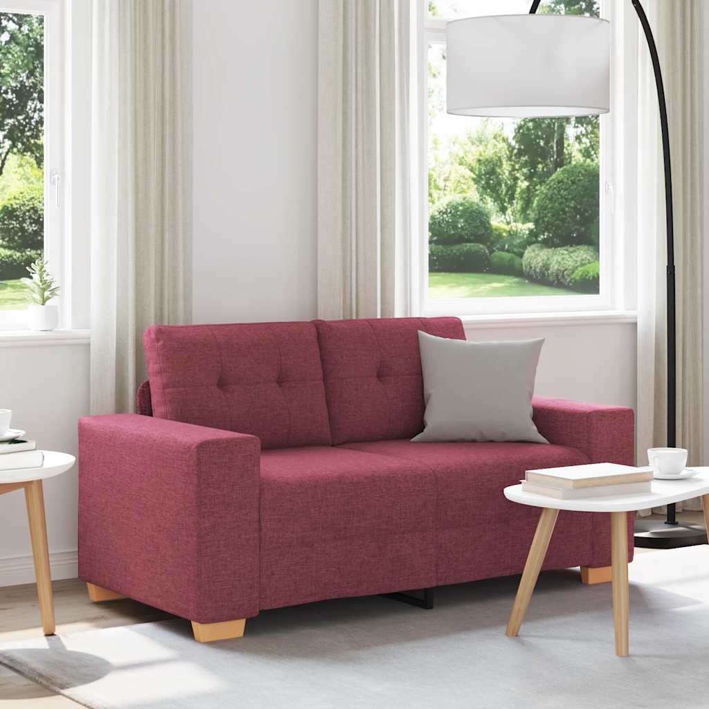 Canapé deux places rouge vin 160x77x82 cm en tissu - XIOS