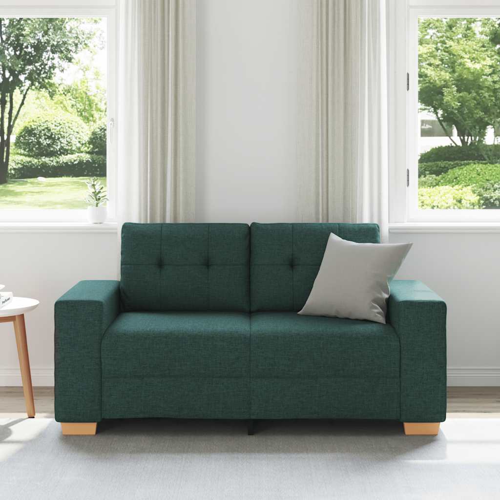 Canapé deux places vert foncé 160 x 77 x 82 cm en tissu - XIOS