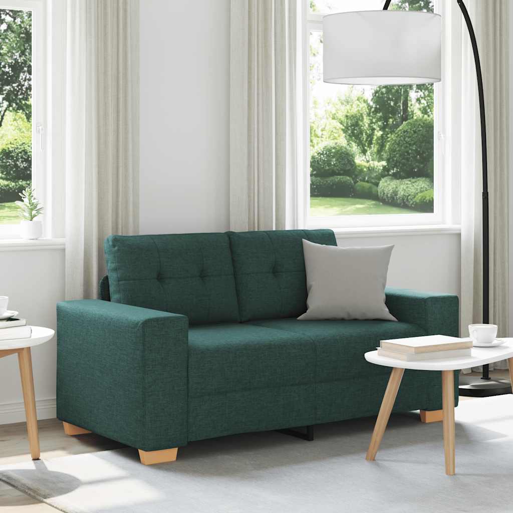 Canapé deux places vert foncé 160 x 77 x 82 cm en tissu - XIOS
