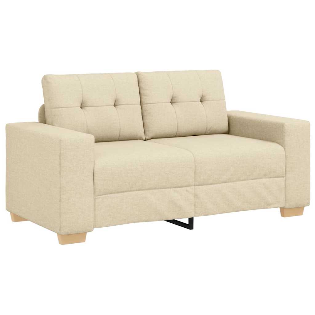 Canapé deux places avec coussin Crème tissu