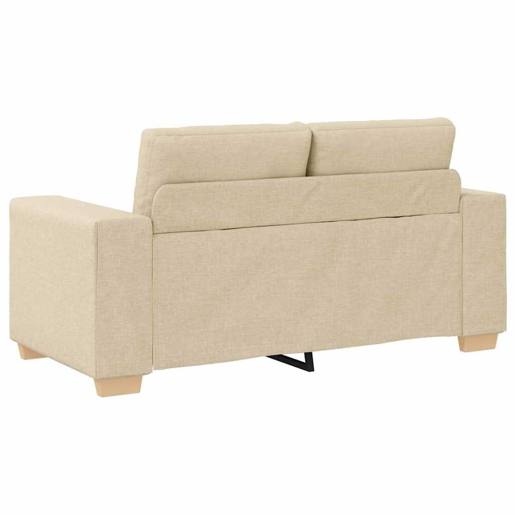 Canapé deux places avec coussin Crème tissu - XIOS