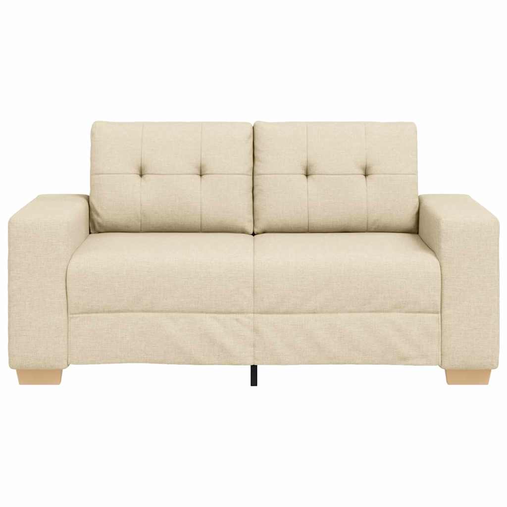 Canapé deux places avec coussin Crème tissu - XIOS