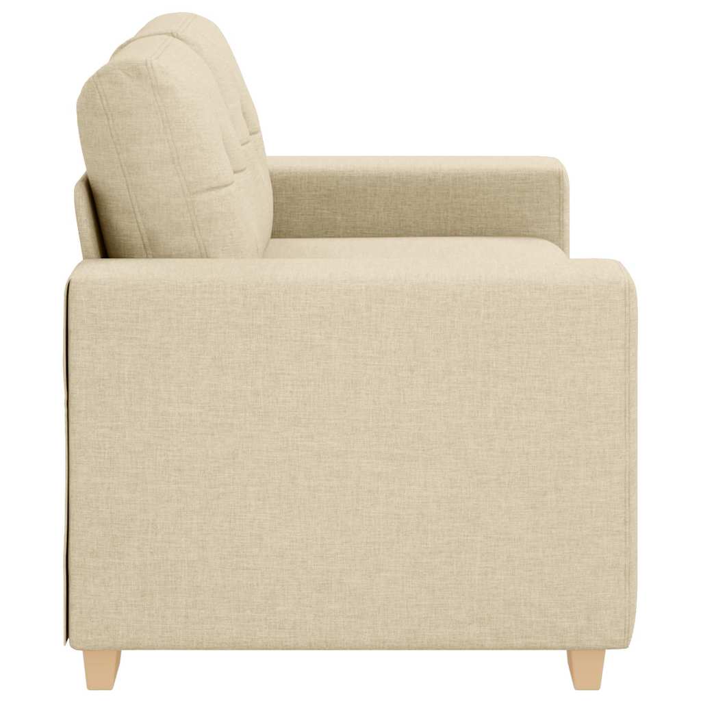 Canapé deux places avec coussin Crème tissu - XIOS