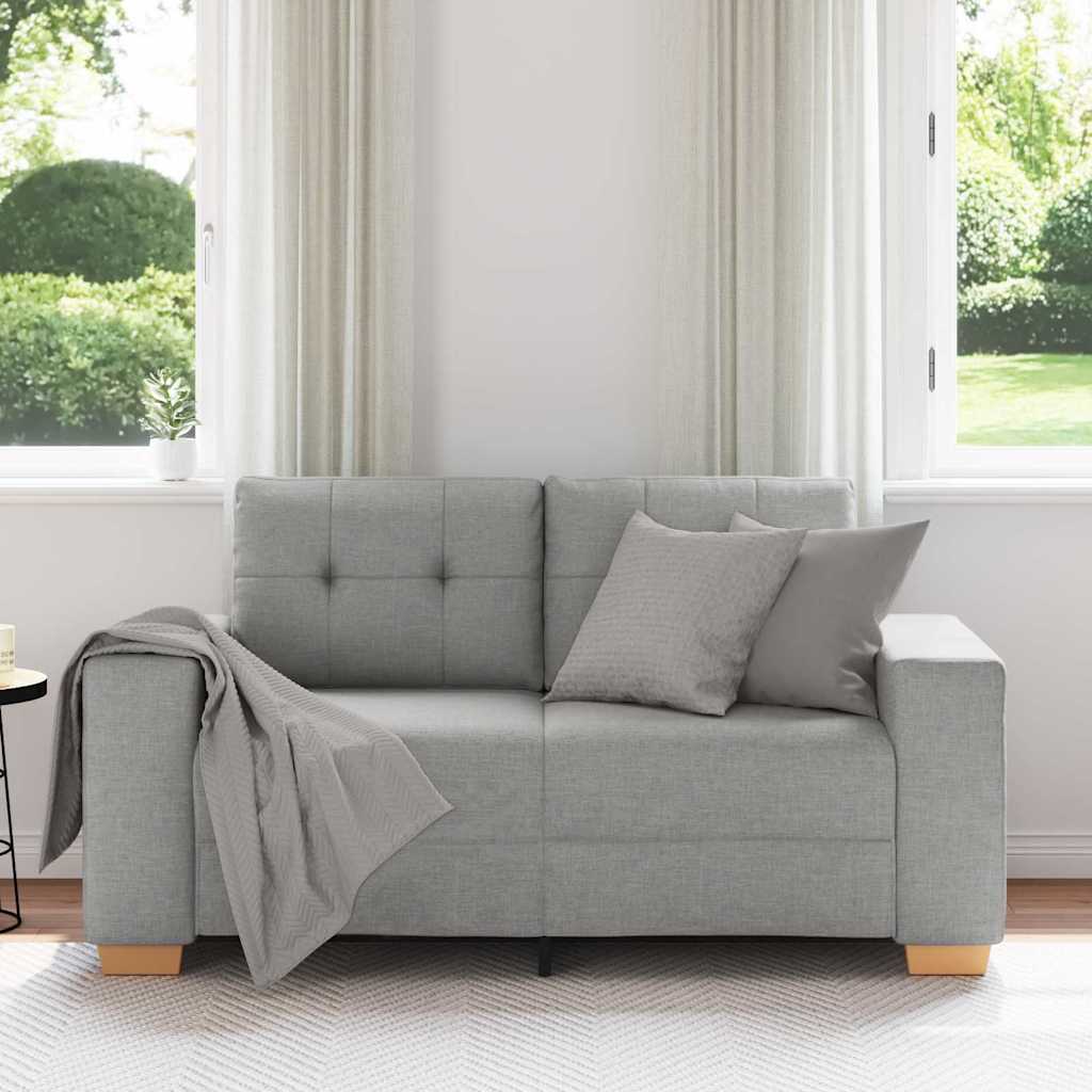 Canapé deux places avec coussin Gris nuage tissu - XIOS