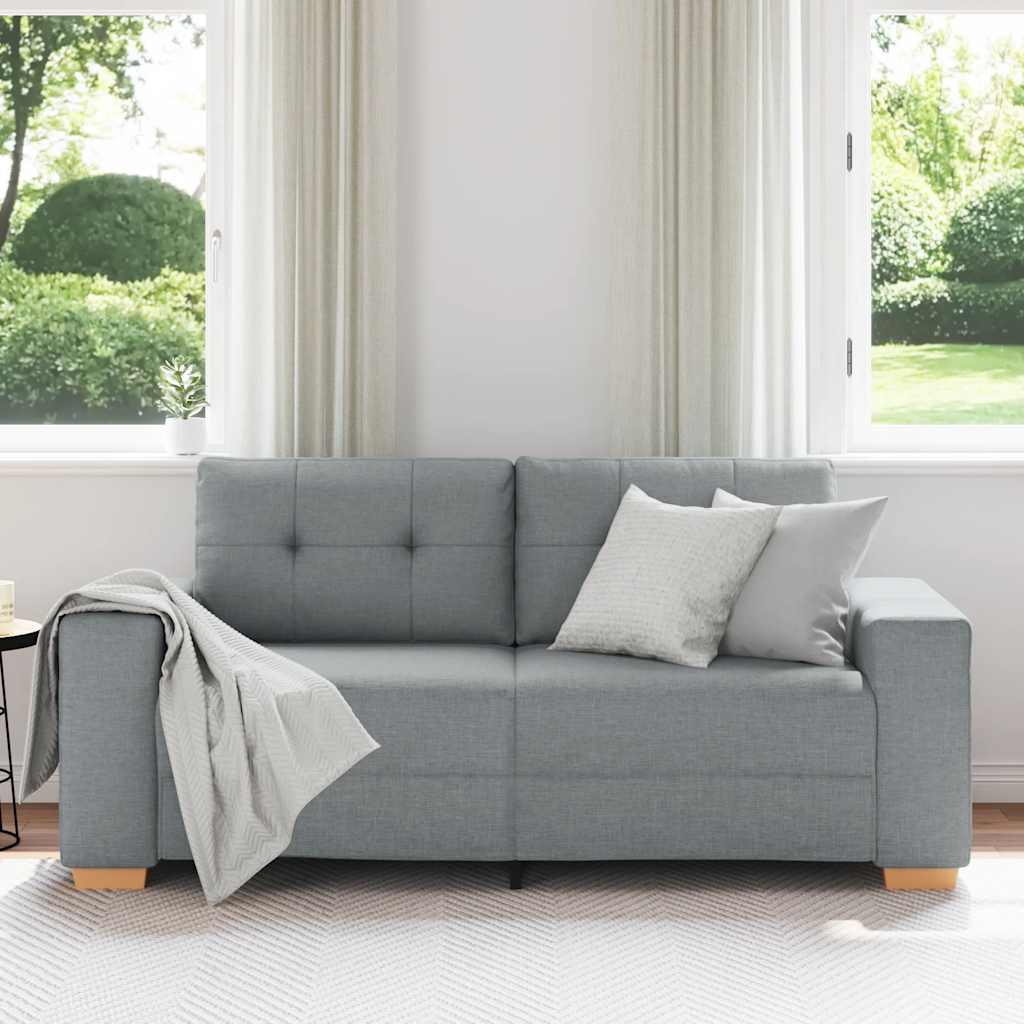 Canapé deux places gris clair 180 x 77 x 82 cm en tissu - XIOS