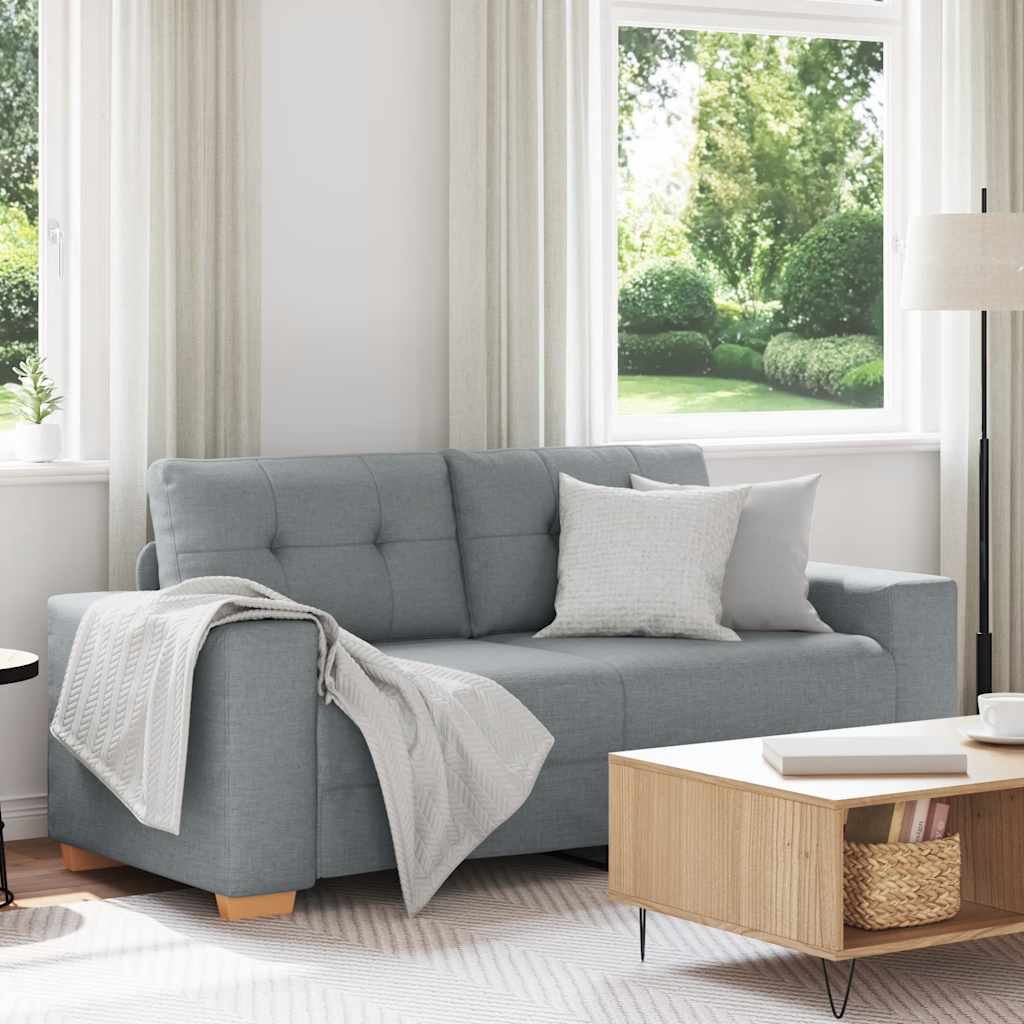 Canapé deux places gris clair 180 x 77 x 82 cm en tissu - XIOS