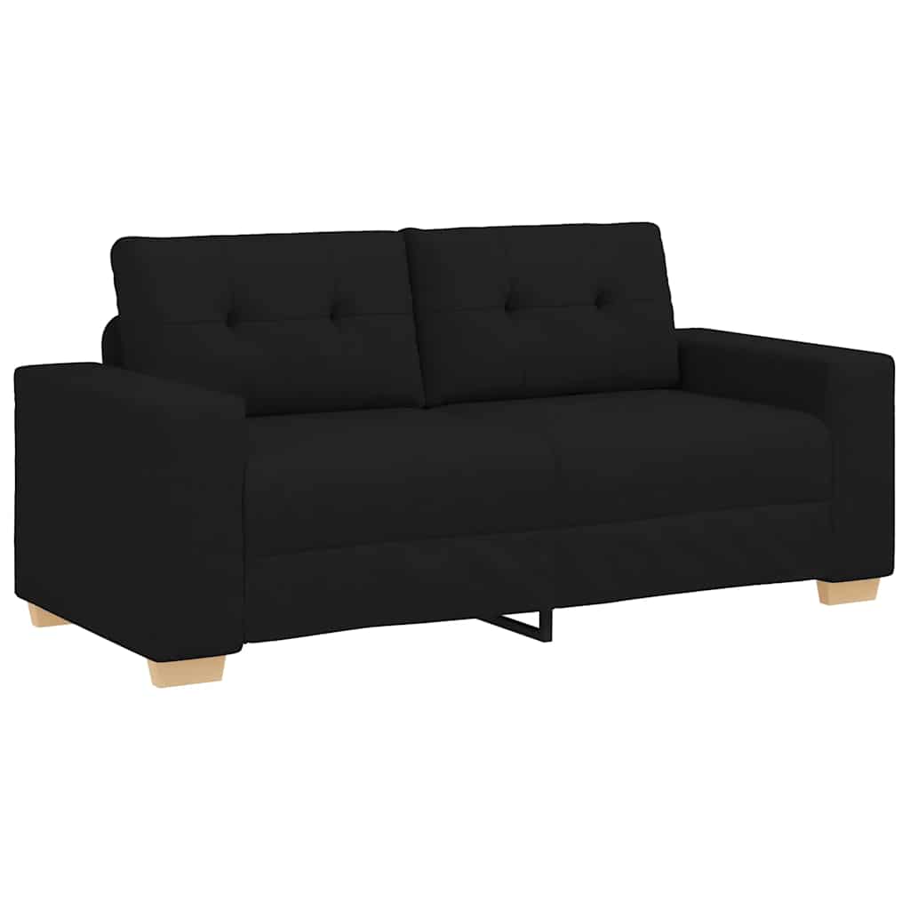 Canapé deux places noir 180x77x82 cm en tissu