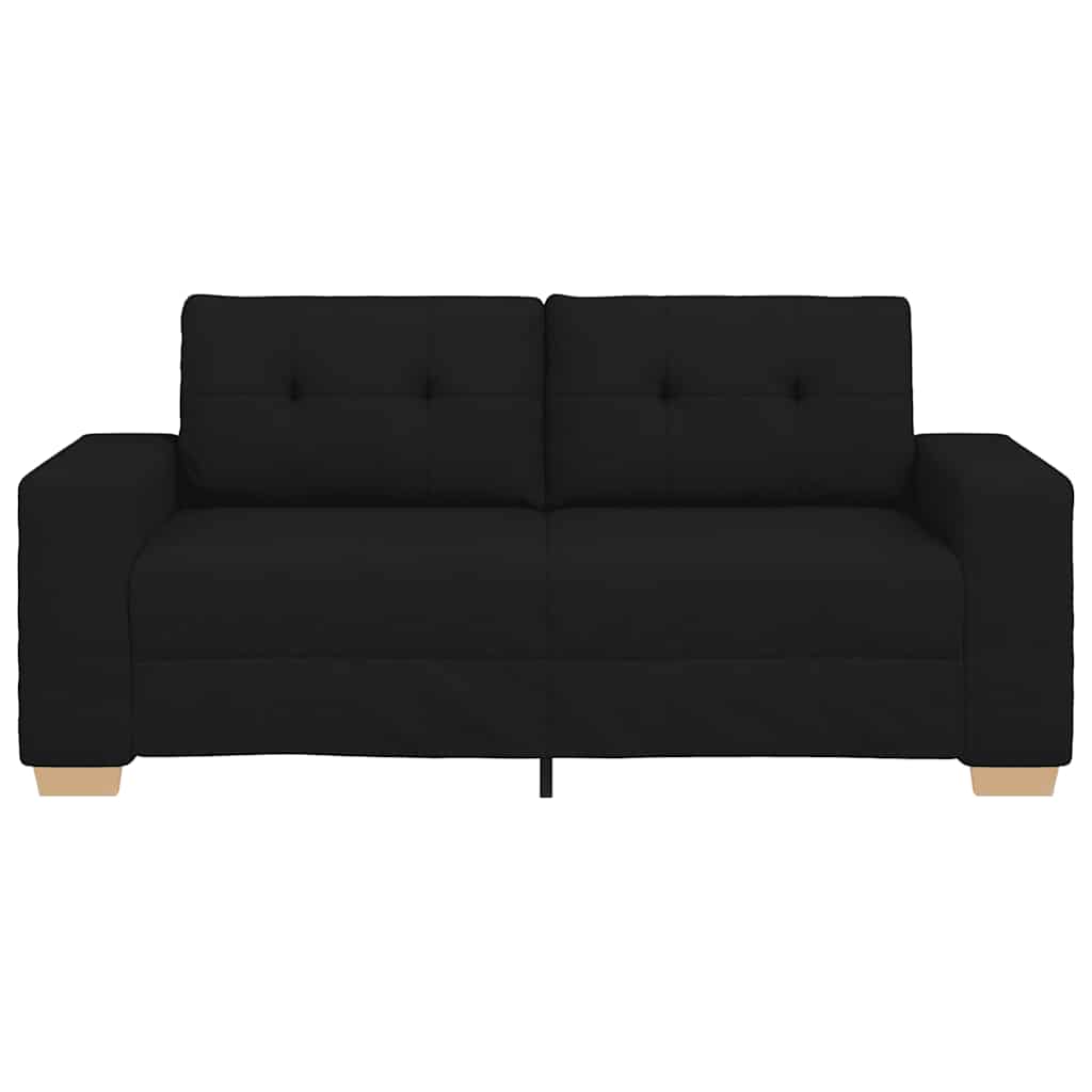 Canapé deux places noir 180x77x82 cm en tissu
