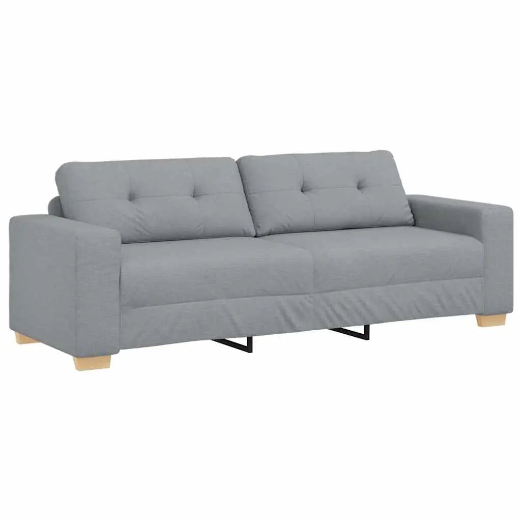 Canapé 3 places gris clair 220 x 78 x 80 cm tissu - XIOS