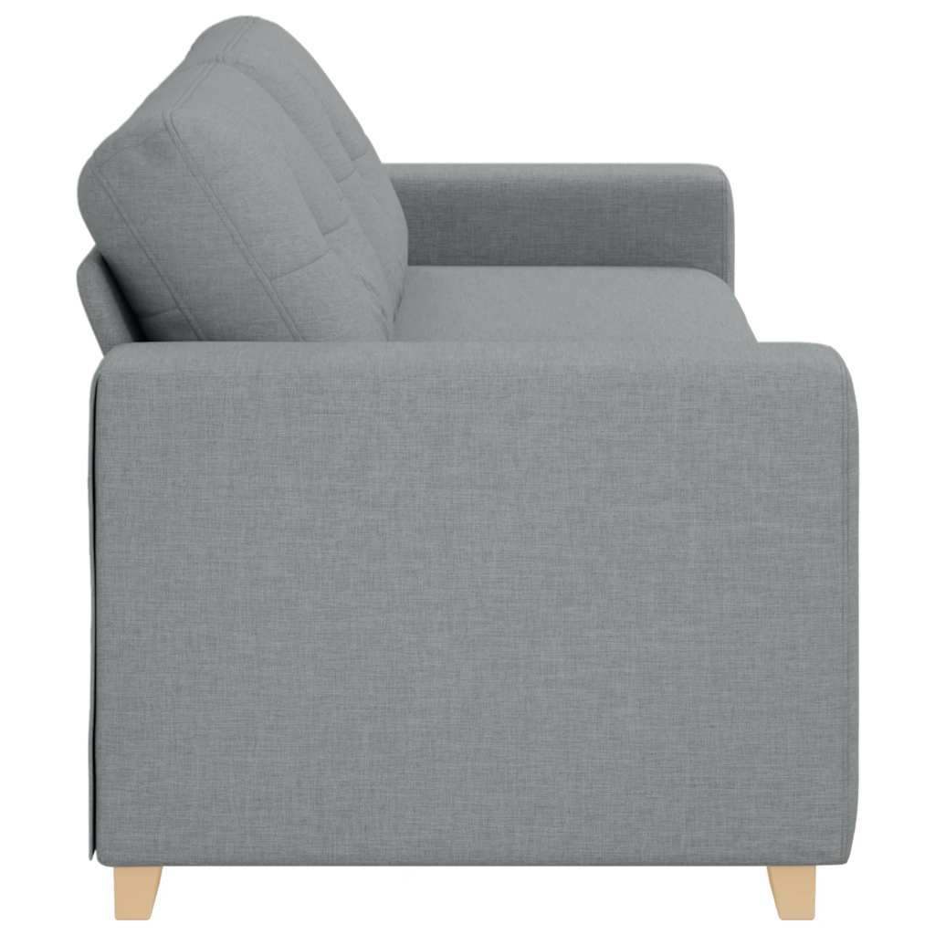 Canapé 3 places gris clair 220 x 78 x 80 cm tissu