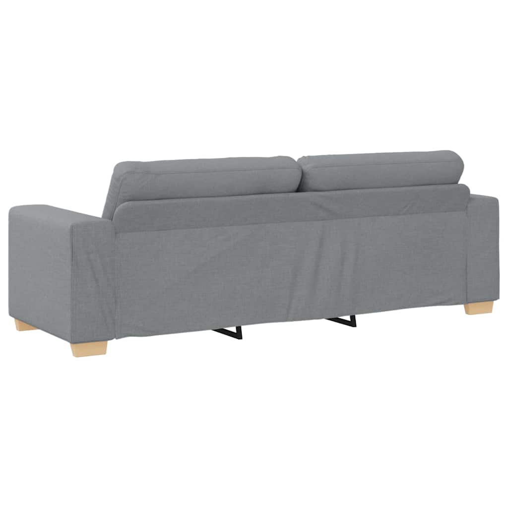 Canapé 3 places gris clair 220 x 78 x 80 cm tissu