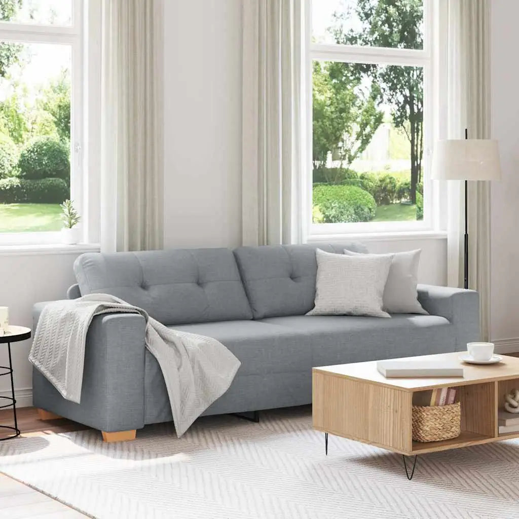 Canapé 3 places gris clair 220 x 78 x 80 cm tissu - XIOS