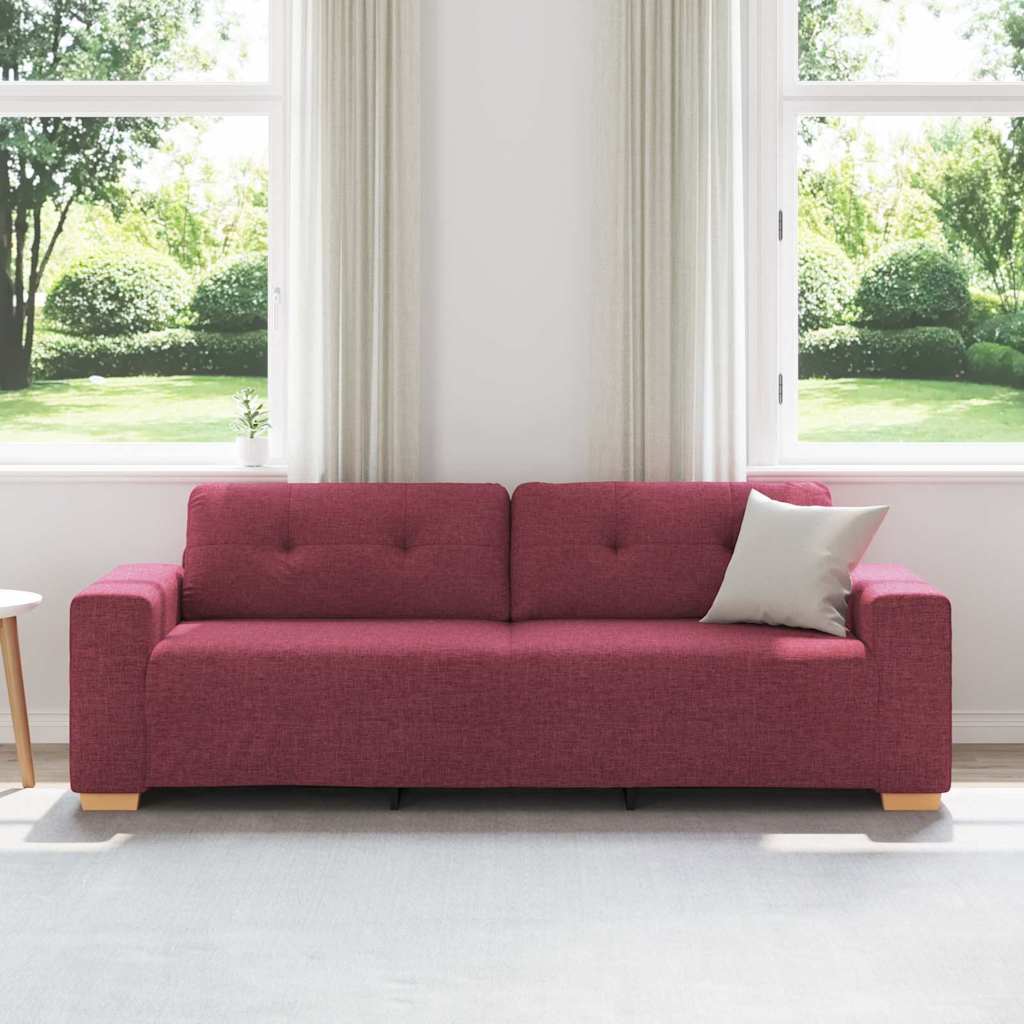 Sofa 3 places avec coussin Rouge bordeaux tissu - XIOS