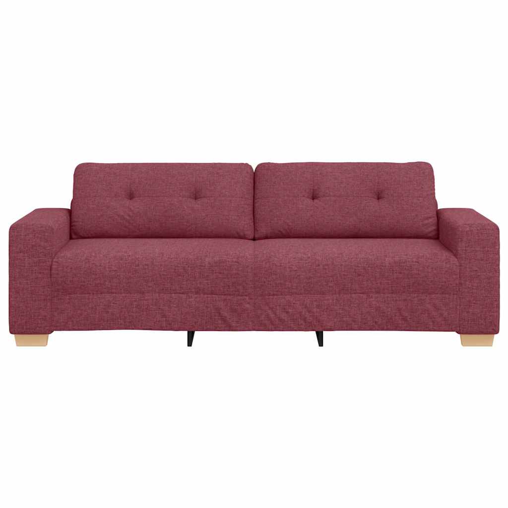 Sofa 3 places avec coussin Rouge bordeaux tissu - XIOS