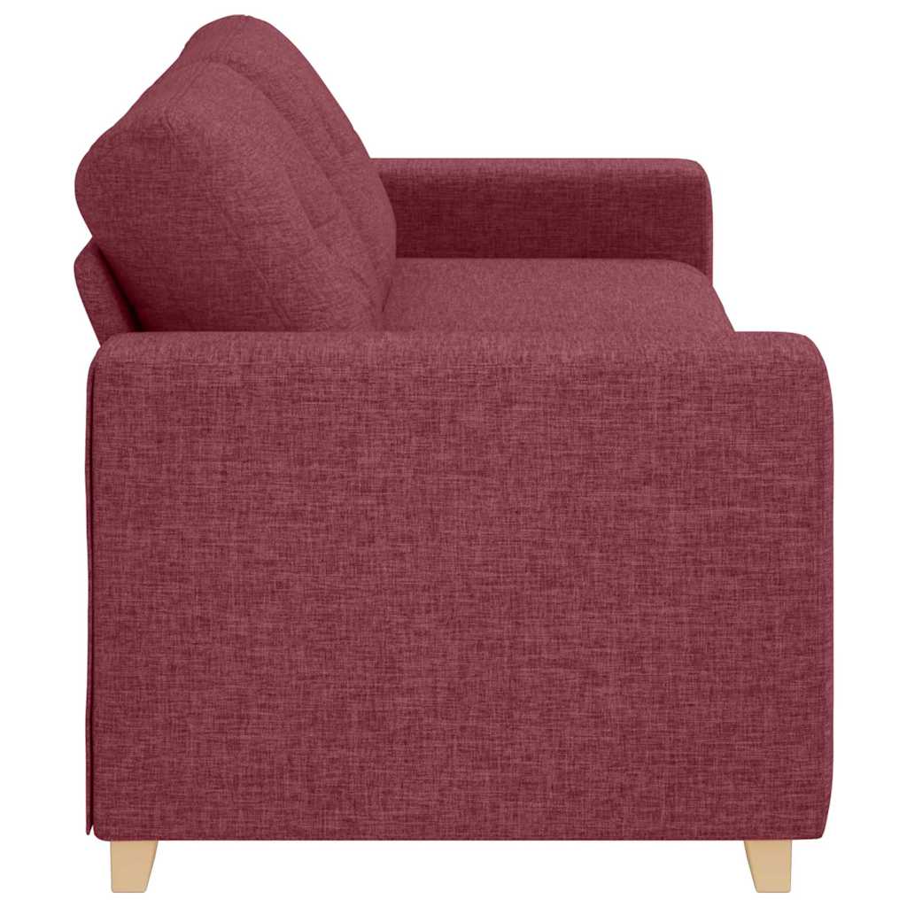 Sofa 3 places avec coussin Rouge bordeaux tissu - XIOS