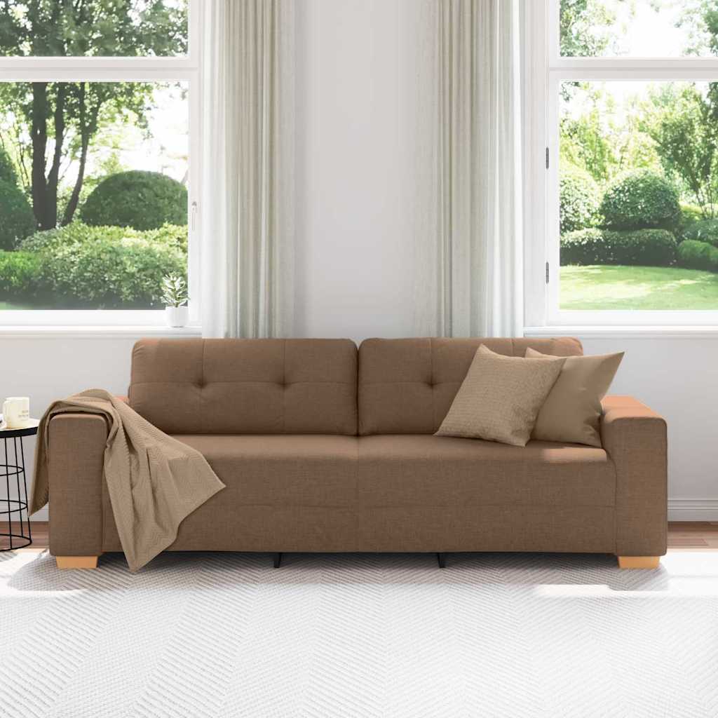 Sofa 3 places avec coussin Marron tissu - XIOS